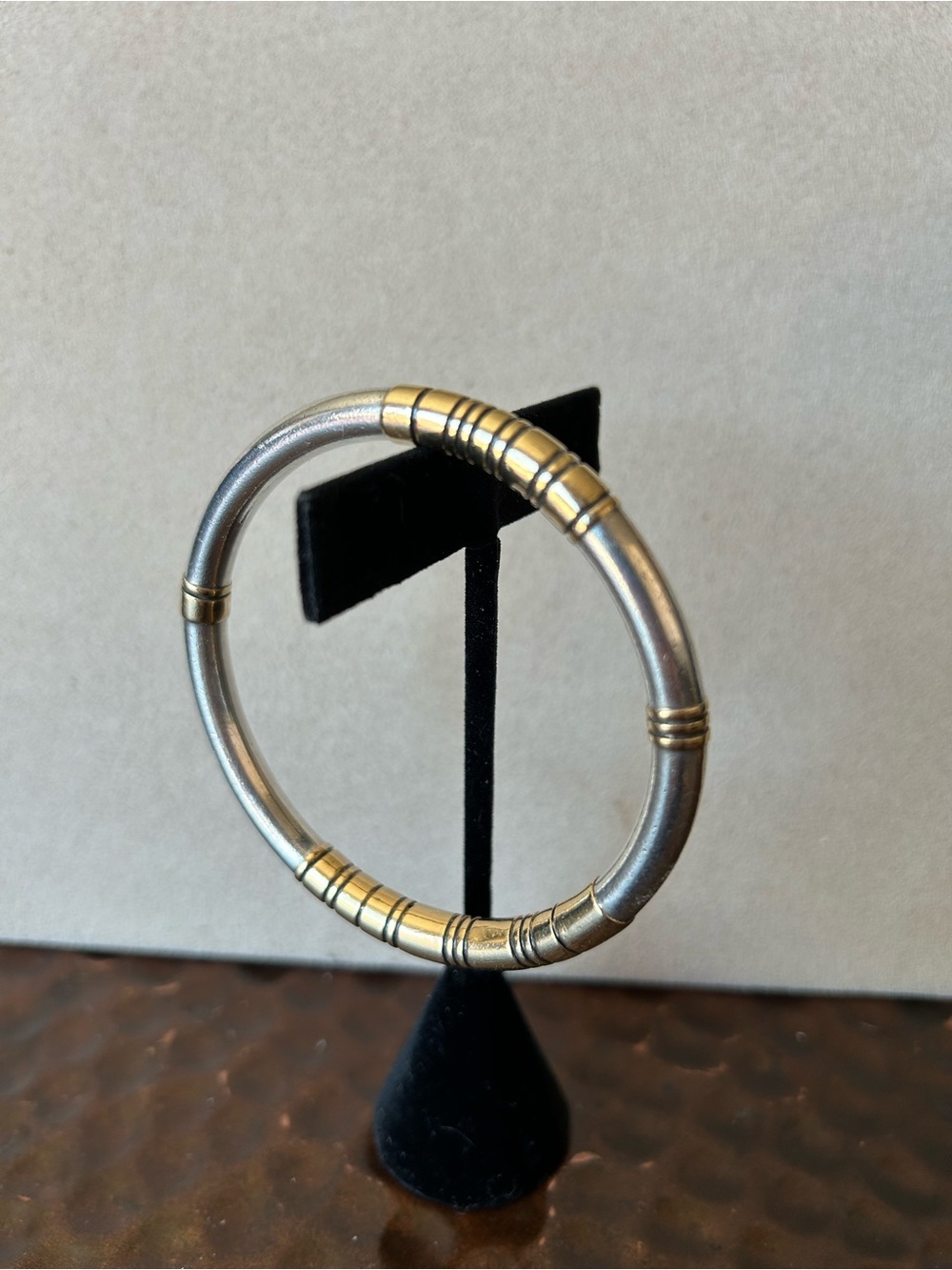 “Cartier-style” Silver and Gold Bangle Bracelet